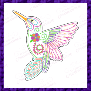 patron de bordado de colibri - bordado ayacuchano