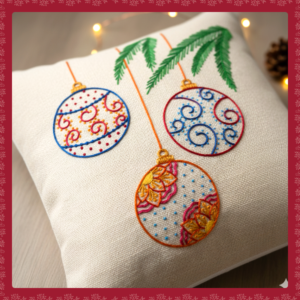 Patrón de Cojín de Esferas Navideñas