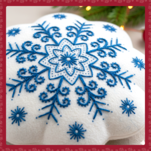 Patrón de Cojín de Mandala Copo de Nieve