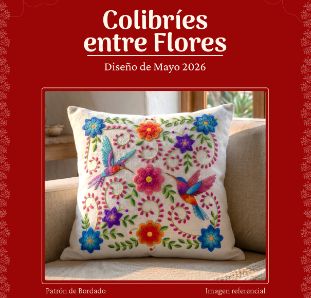 Patrón de Cojín de Colibríes entre Flores
